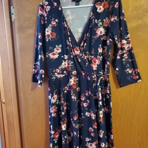 Navy floral dress